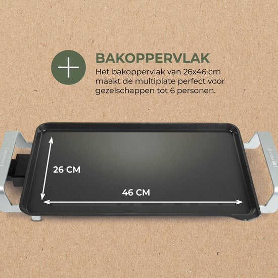 Bourgini Elements – Grillplatte – Backblech – PFAS-freie keramische Antihaftbeschichtung – 46 x 26 cm – 4–6 Personen – GRS-zertifizierte recycelte Materialien