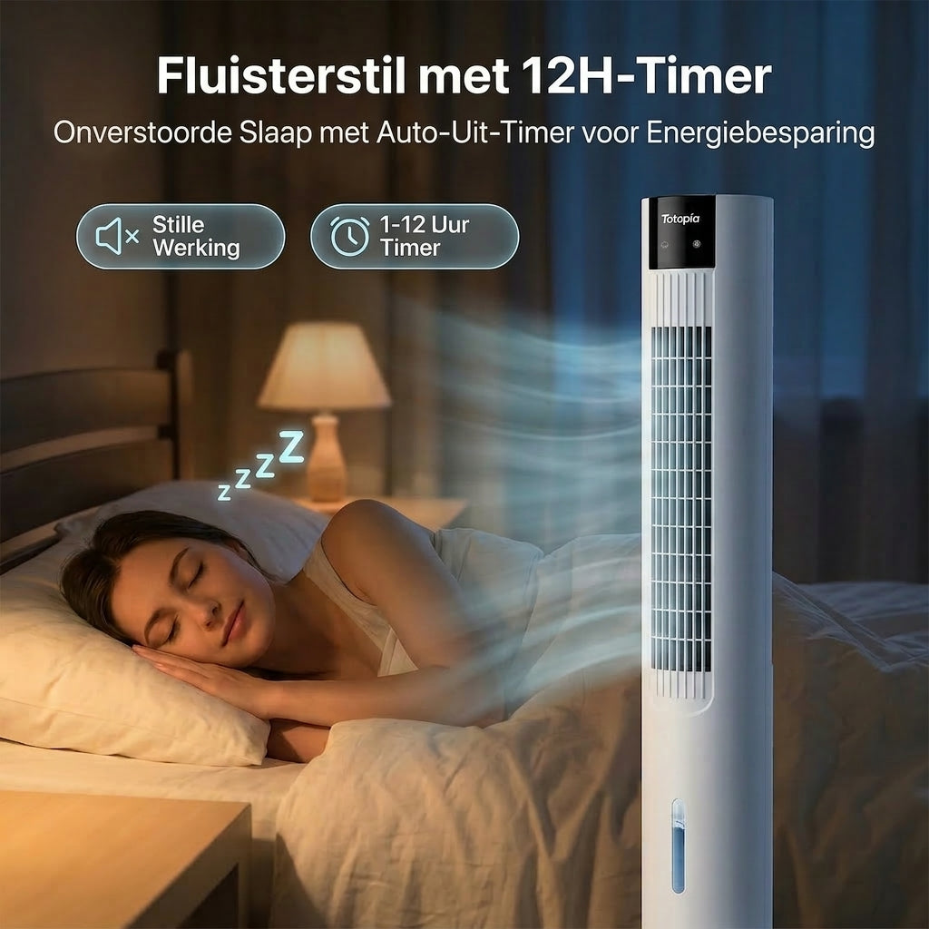 Totopia Wasserkühlender Turmventilator – 70°-Oszillation