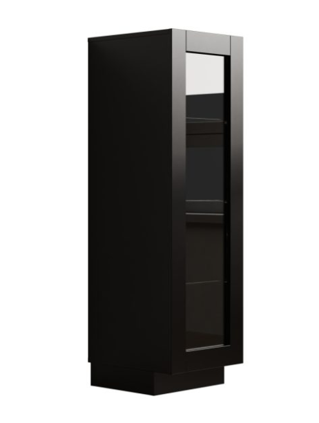 VDD Home Vitrine mit Glastür – Schwarz – 37 x 39,5 x 120,5 cm