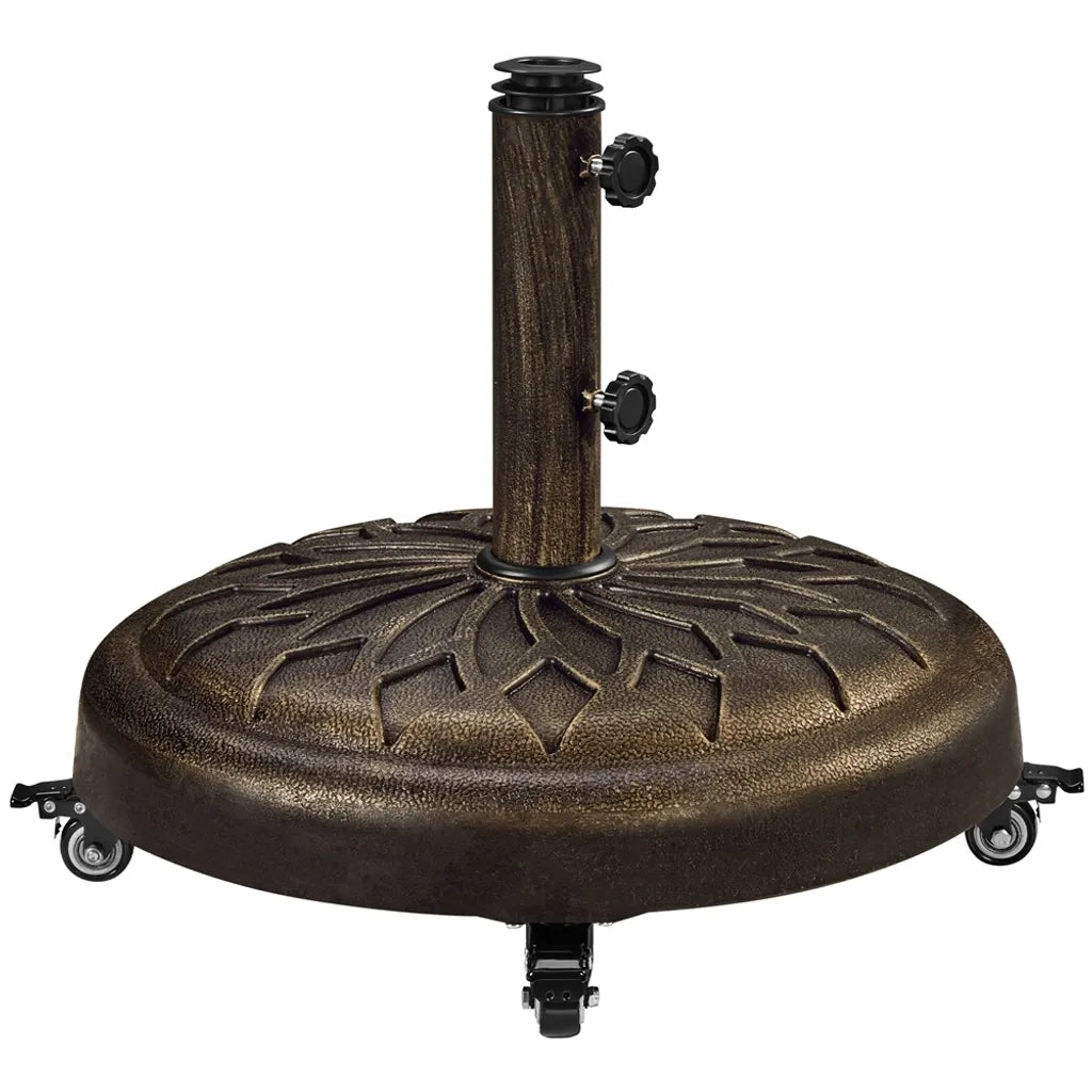 Yaheetech Sonnenschirmständer Ø 50,6 cm – Bronze – Mobiler Sonnenschirmständer für Sonnenschirmstangen mit 34/38/48 mm Durchmesser