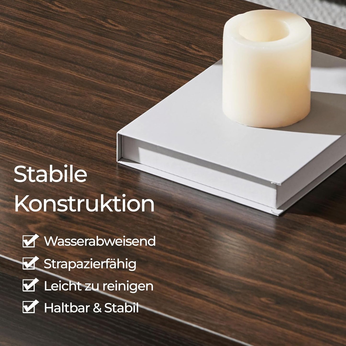 Yaheetech Couchtisch 98 x 50 x 41,8 cm – Braun – Höhenverstellbar – Ausziehbare Tischplatte – Mit Stauraum