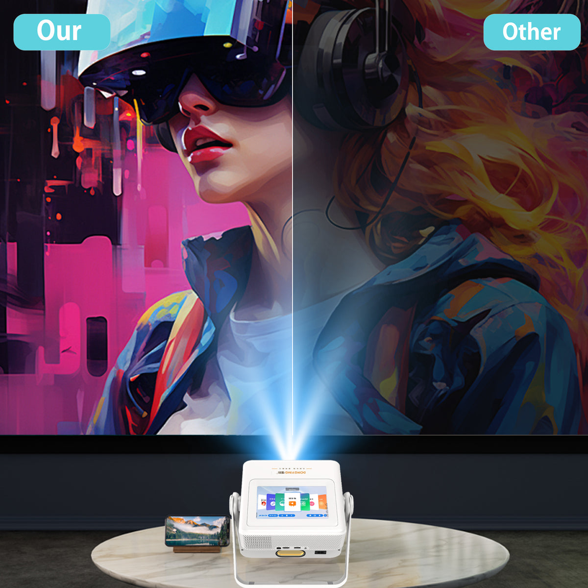 XBJ-Outdoor-Projektor mit Touch-Tablet – 300-Zoll-Riesenbildschirm für das Heimkino
