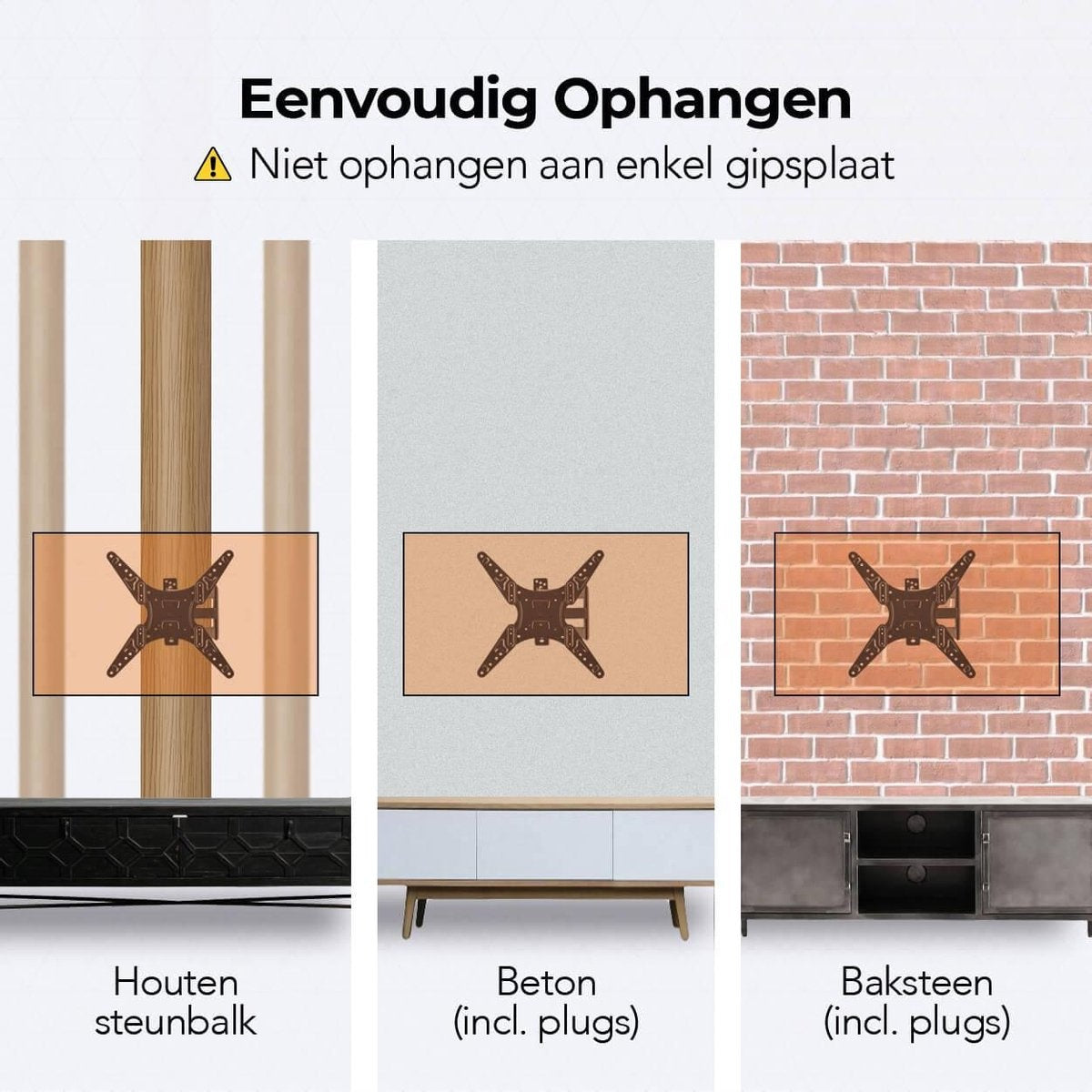 LifeGoods TV-Halterung - drehbar und neigbar - 26 bis 55 Zoll - bis zu 30 KG - Schwarz