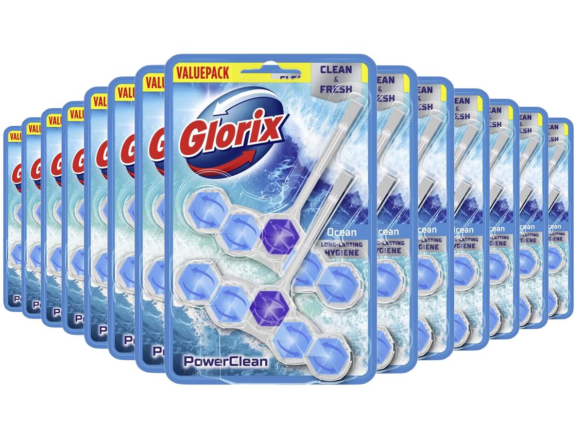 Glorix Toilettenstein Ocean – Frisch und langanhaltend – 28 Stück – Blau