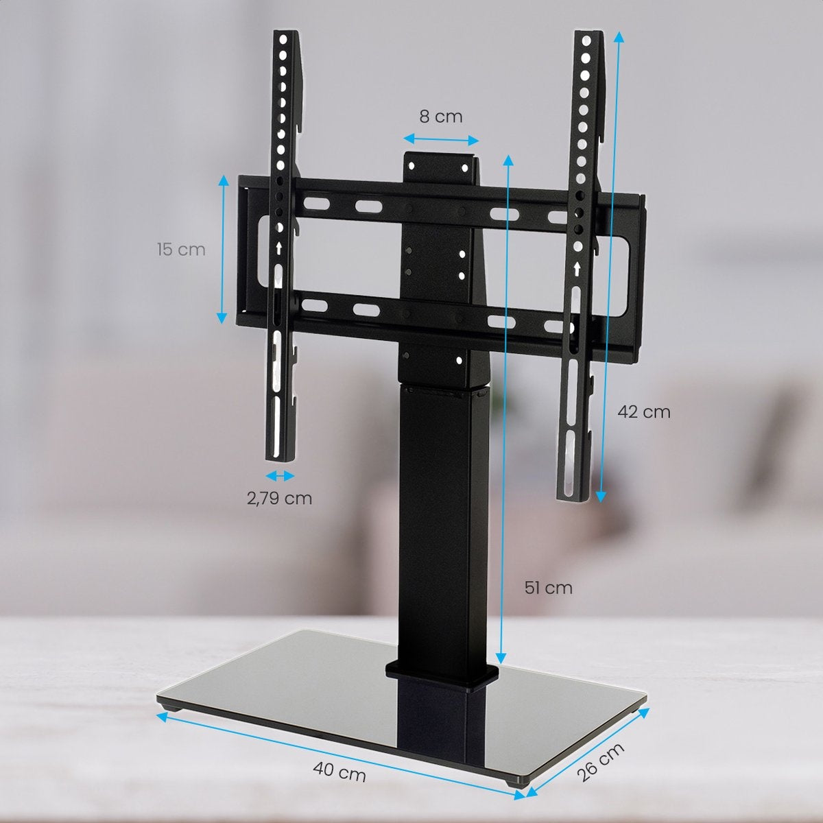 Auronic TV Stand - TV-Fuß - drehbar - verstellbar - neigbar - 26 bis 55 Zoll - Schwarz