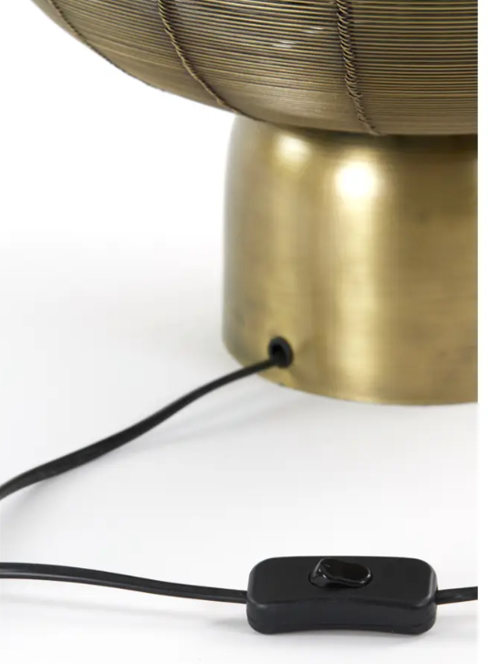 Licht & Wohnen Tischleuchte SUNEKO Ø35 cm - Antike Bronze - Geflochtenes Metall - Modern & Robust - E27