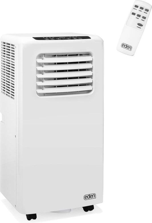 Mobile Klimaanlage – Eden ED-7007 Klimaanlage mit Fernbedienung – 7000 BTU – Energieeffizienzklasse A - Für Räume bis zu 60 m³ - Temperatureinstellung von 16 °C bis 31 °C - Leistungsstarke Klimaanlage, Ventilator und Luftentfeuchter in einem + Kostenloses