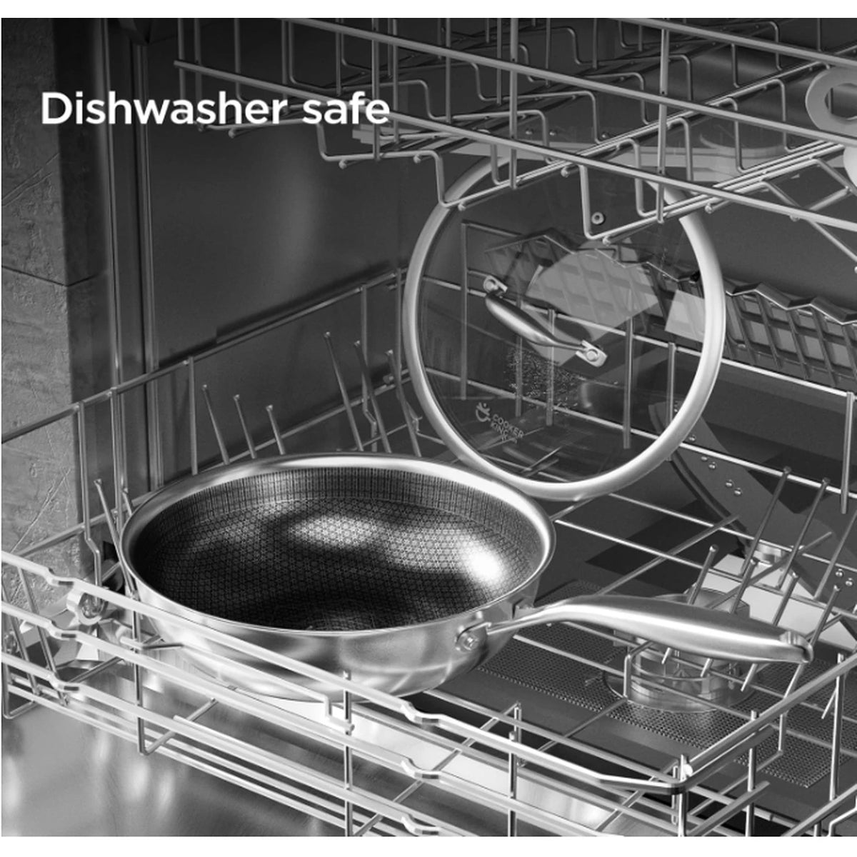 COOKER KING Wokpfanne – 26 cm – 3-lagiges Edelstahl – Antihaftbeschichtung