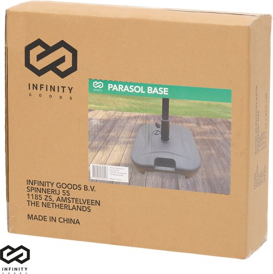 Infinity Goods Sonnenschirmhalterung - befüllbar - 40KG - kompakt und stabil - Sonnenschirmhalterung - Kunststoff - Anthrazit
