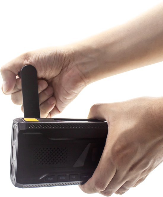 Denver Notfallradio - Solarstrombank - DAB & FM Radio - Notfallset - Taschenlampe - Aufziehbar - SOS Licht - Solarstrombank - SCD2033