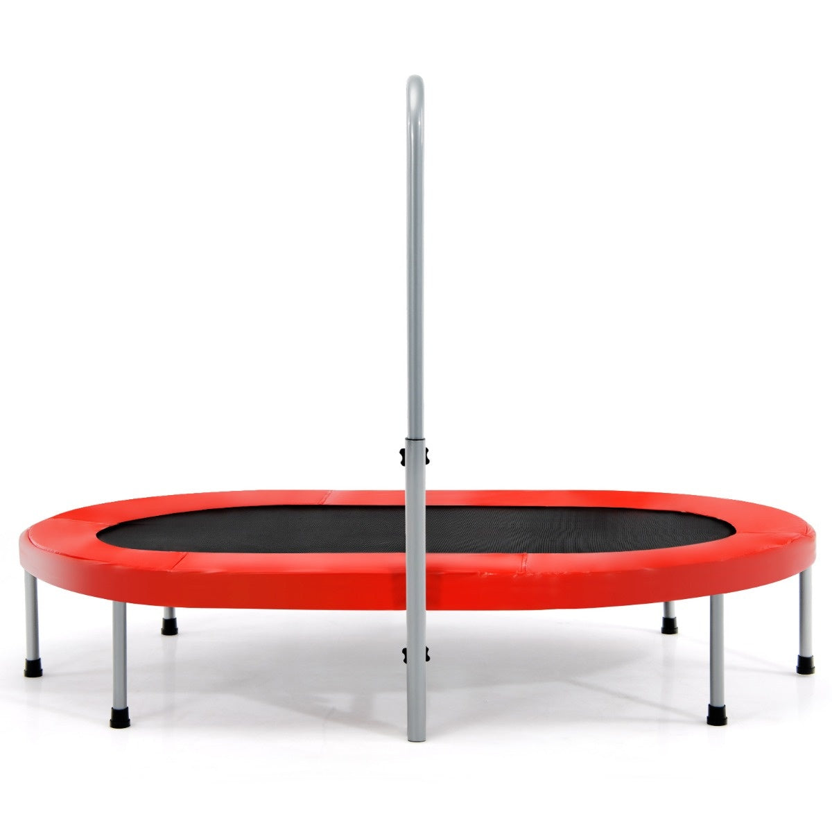 Coast Doppeltrampolin faltbar Fitness-Trampolin mit verstellbarem Handlauf 154 x 90 x 92 -132 cm rot