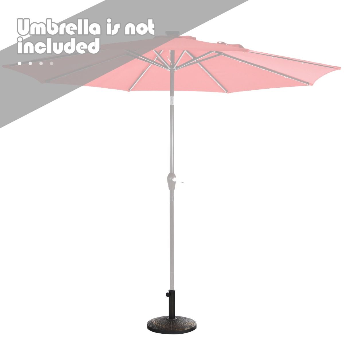 Coast Sonnenschirmständer, rund, 12 kg – Verstellknopf – 38/48 mm – 45 x 34 cm – Bronze
