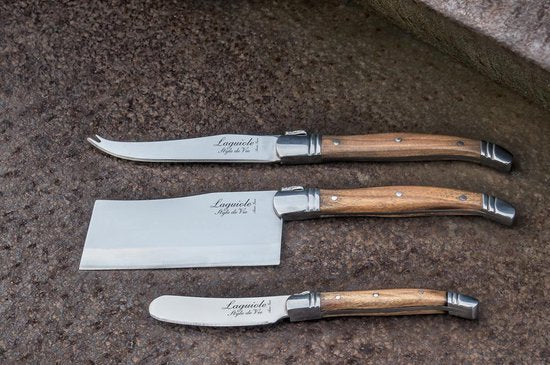 Laguiole Style de Vie Käsemesser-Set Luxury Line - 3-teilig - Olivenholz
