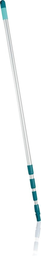 Leifheit Teleskopstiel aus Aluminium 130 - 400 cm - inkl. rutschfestem Kopf - 360Â° drehbare Aufhängeöse - Click System - türkis - grau