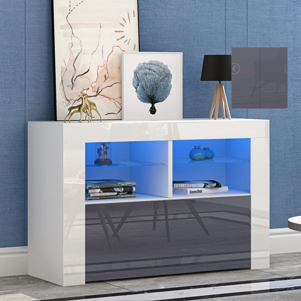 Modernes TV-Möbel 100 cm – mit RGB-LED-Beleuchtung – Schwarz
