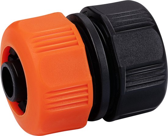 BLACK+DECKER Schlauchverbinder 1/2" - 13 ⌀ MM - Gartenschlauchkupplung - Schwarz/Orange
