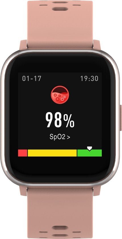Denver Smartwatch - Schrittzähler - Anruf-/SMS-Benachrichtigung - Schlafaktivität - 1,4'' Display - Herzfrequenz, Blutdruckmesser, Sportmodus - IP68 - SW165 - Pink