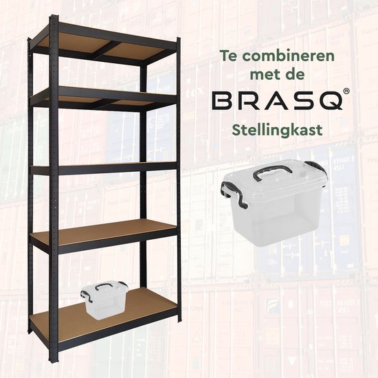 BRASQ Aufbewahrungsbox 6 Liter – 3er-Set – Aufbewahrungsbox aus Kunststoff – transparent – Aufbewahrungsbehälter – Aufbewahrungsbox mit Deckel