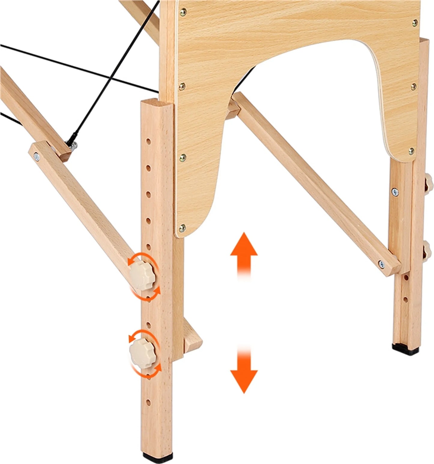 Yaheetech Klappbarer Massagetisch - 213 x 82 x 64-85,5 cm - Ausgestattet mit Buchenbeinen und verstellbarer Kopfstütze und Tragetaschenfunktion - Für Schönheitssalon und Massagestudio - Cremefarbenes Kunstleder und Holz