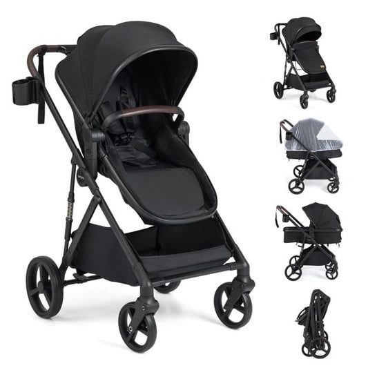 Coast 3-in-1-Kinderwagen – Wendbare Reiswiege – 59,5 x 74 x 112 cm – Schwarz