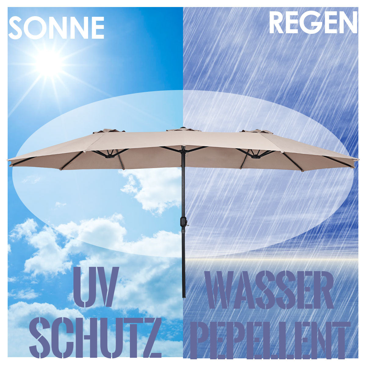 Coast Doppel-Sonnenschirm - Ã˜480 cm - Beige