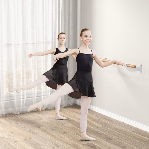 Ballett-Wandstange 120 cm Einzelne Ballettstange Ballettausrüstung in Buche für Yoga und Stretching für Kinder & Erwachsene