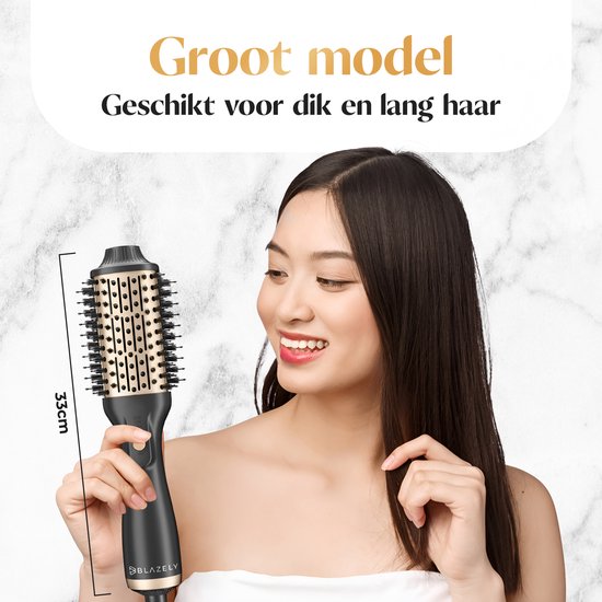 Blazely 4-in-1 Haartrocknerbürste rund - Keramik-Magic-Bürste - Lang/Kurz/Style/Locken - 1200W - Airstyler