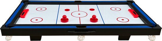 Cougar 3-in-1-Multispieltisch Mini Schwarz-Blau – Billardtisch – Push-Hockey – Tischtennis – Inklusive sämtlichem Zubehör