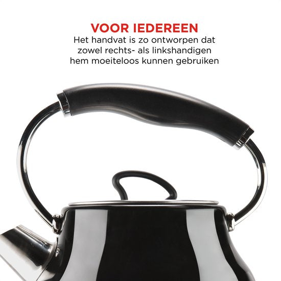 Bourgini Nostalgischer Wasserkocher Deluxe - Schwarz - Retro Design - 1.7L