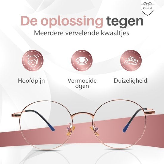 LC Eyewear Computerbrille - Blaulichtbrille - Blaulichtbrille - Displaybrille - Metall - Unisex - Rose Gold