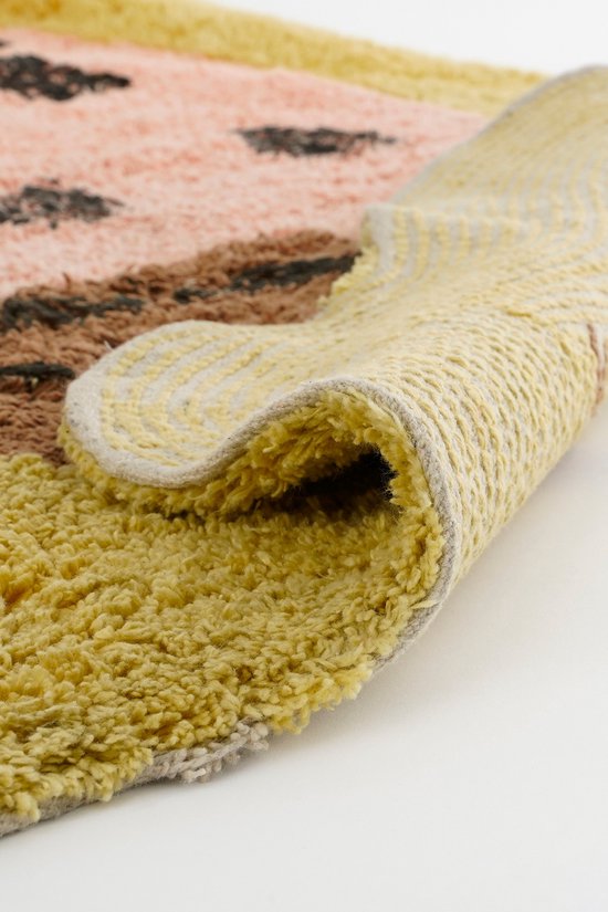 Teppich Kinderzimmer - Strawberry - Rosa Teppich - 120 x 95 cm - Baumwolle