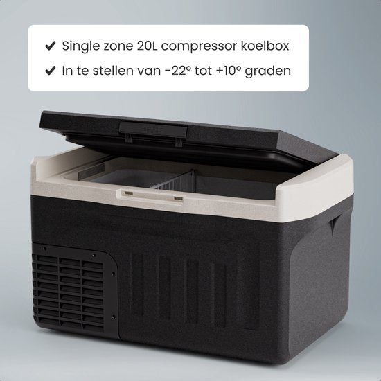 Auronic Electric Cool Box - Kompressor - 21L - 12V und 240 Volt - Camping-Kühlschrank - Frigobox Auto - Schwarz