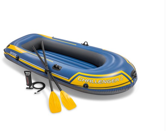 Intex Challenger 2 Boot-Set – 236 x 114 x 41 cm – inklusive Paddel und Pumpe