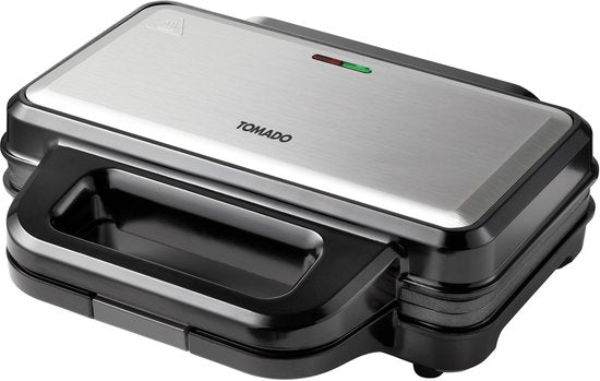 Tomado TGP2002S Sandwichtoaster für 2 Sandwiches – Grillplatte – Panini – PFAS-frei – 1000 Watt – Edelstahl