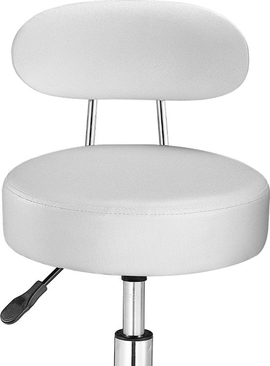 Casaria Drehhocker mit Rückenlehne - 360°/höhenverstellbar - Weiß
