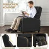 Yaheetech Relaxsessel – Schwarz – 87 x 61,5 x 99 cm – Verstellbarer Liegesessel mit Fußstütze
