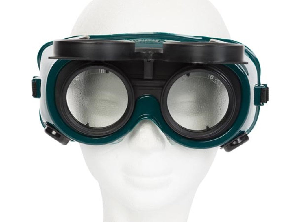 Perel Klappbare Schweißerbrille – Schwarz-Grün – Schutzbrille
