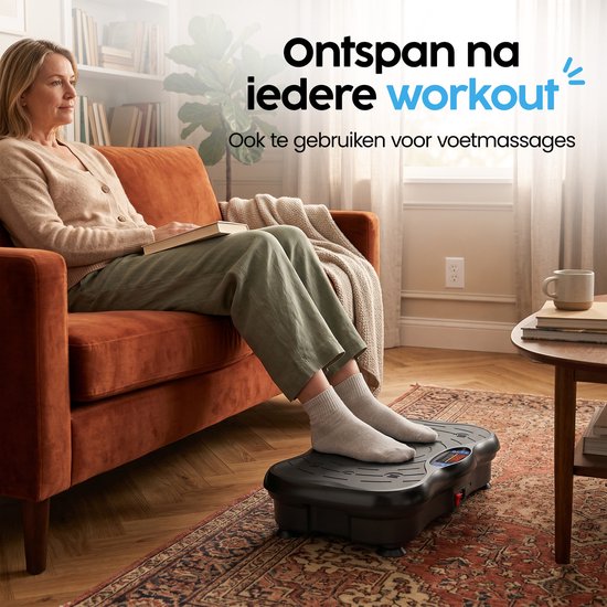 Infinity Goods Vibrationsplatte Premium – Fitness-Vibrationsplatte – inklusive Widerstandsbänder und Griffe – Powerplate – 5 Trainingsprogramme – 99 Geschwindigkeitsstufen – Bluetooth-Musik – Schwarz