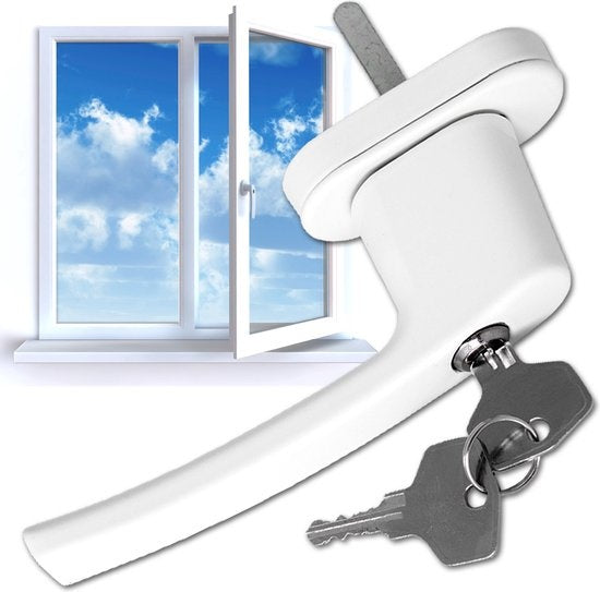 tectake - 2 Fenstergriffe Fensterbeschläge Fenstergriff abschließbar weiß 400897