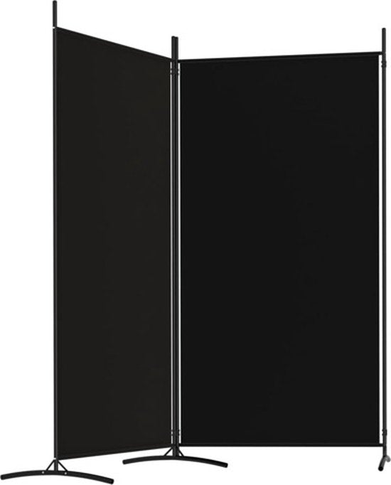 vidaXL – Raumteiler – mit – 2 – Paneelen – 175 x 180 – cm – Stoff – schwarz