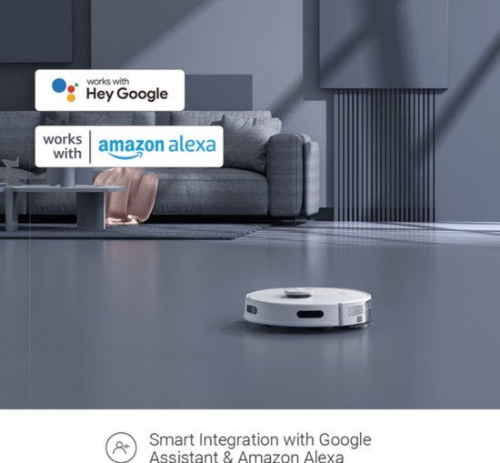 EZVIZ RE4 Plus – Roboterstaubsauger mit Wischfunktion, 4000 Pa Saugkraft, automatische Entleerungsstation, Navigation und Hindernisvermeidung – Kompatibel mit Google Assistant und Alexa – Schwarz