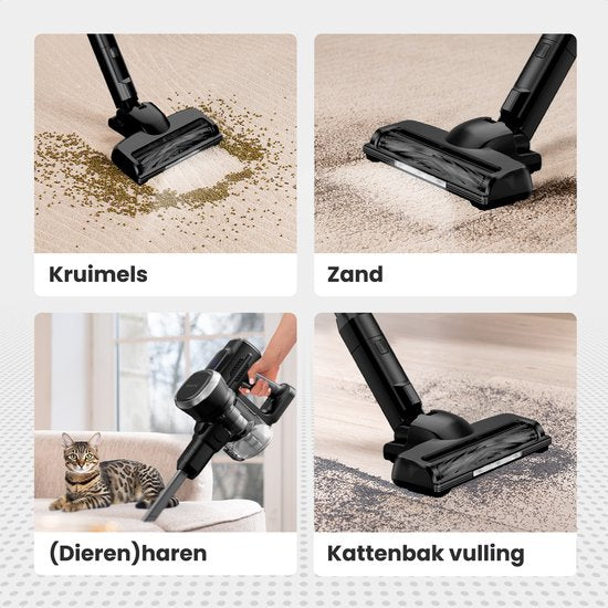 Auronic Stabstaubsauger Cordless - Selbststehender Stabstaubsauger - Ohne Beutel - 220W - Staubsauger - Schwarz