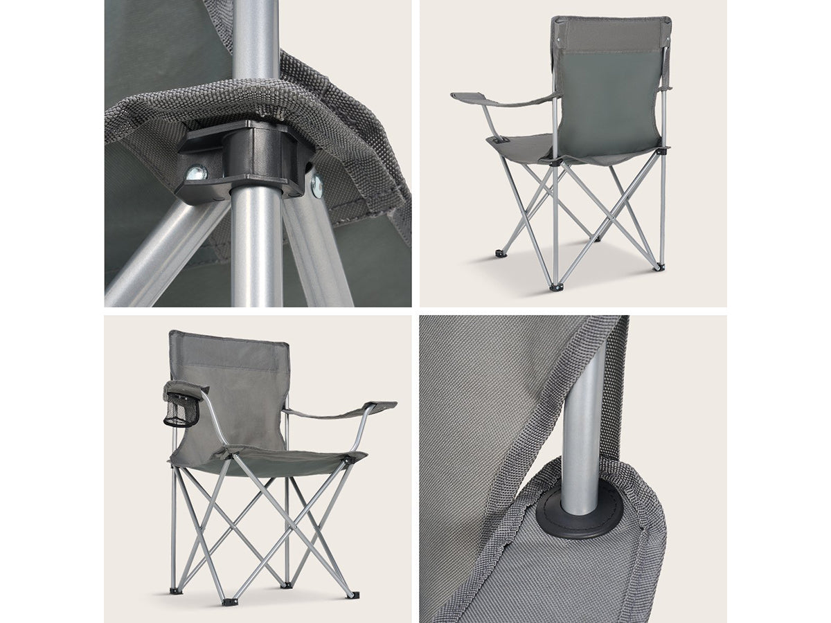 Trvlmore Campingstühle Basic 2er Set - Schwarz - 2.2 kg pro Stuhl - Kapazität 120 kg