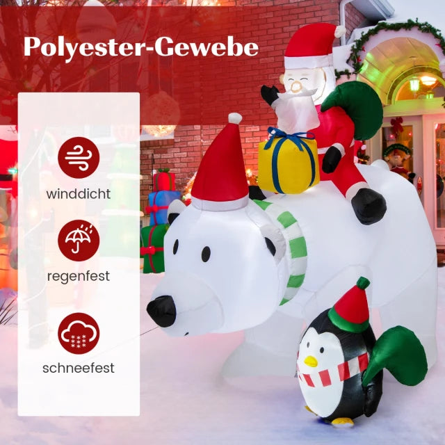 Costway Aufblasbare Weihnachtsdekoration - Inkl. LED & Zubehör - 230 x 70 x 210 cm - Mehrfarbig