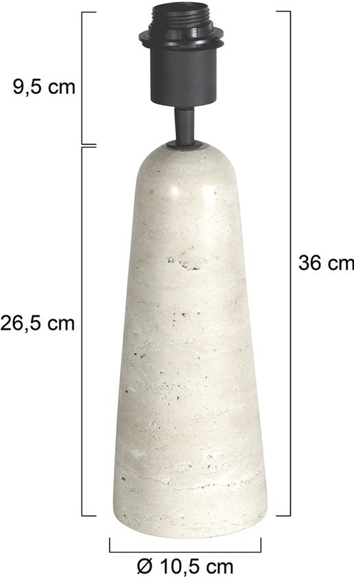 Anne Lighting - Tischleuchte - Travino - Creme - Stein - Ø 10cm - E27 - 4401CR