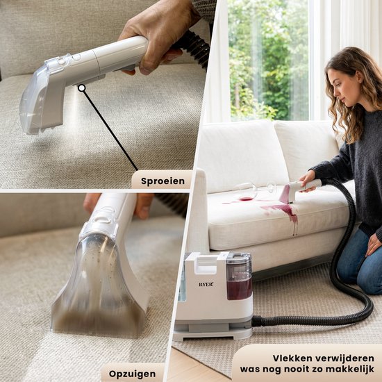 RYER Fleckenentferner – Teppichreiniger für Sofas, Teppiche und Autoinnenräume – inklusive 2 Aufsätze