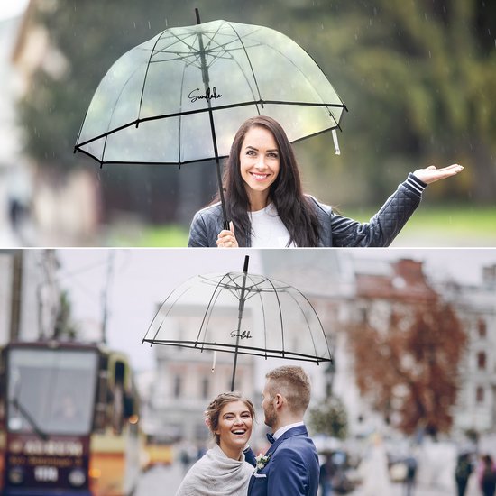 Transparenter Regenschirm - Transparent - Kuppelschirm für Erwachsene - Hochzeit - Hochzeitsschirm - Sunflake