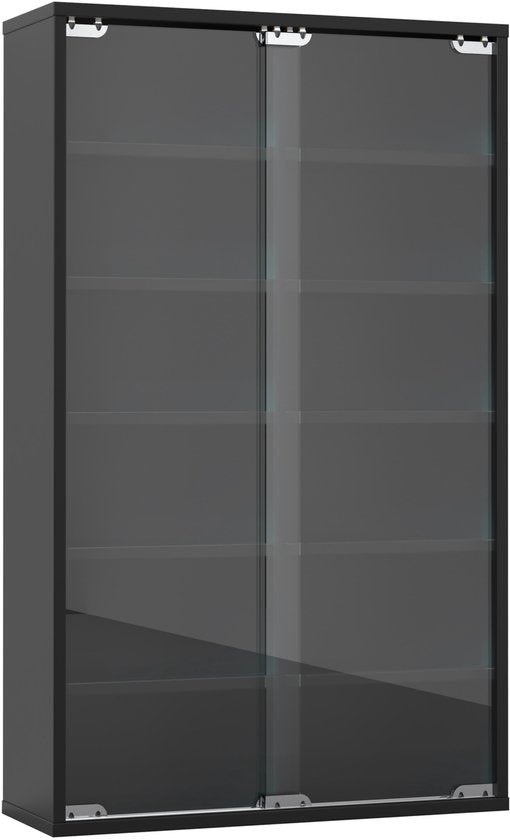 Vitrine - Fächerschrank - Lagerschrank - 12 Fächer mit Schiebetüren