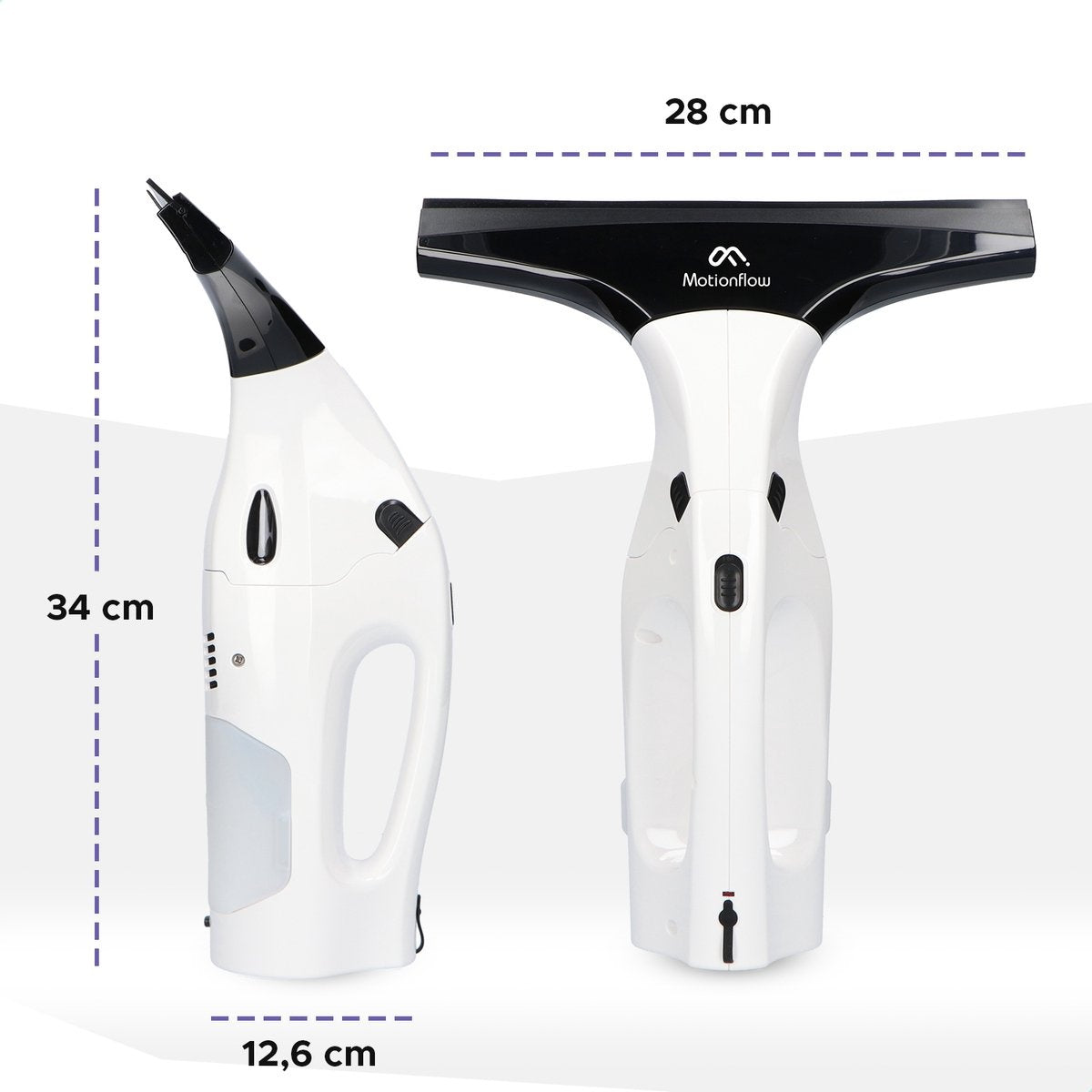 Motionflow Vacuum Fensterwischer - Elektrischer Fensterreiniger mit Soaker - Wiederaufladbar