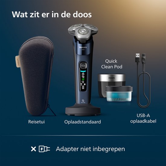 Philips Shaver i9000 Elektrorasierer für Männer - mit Quick Clean Pod - Blau - X9003/30